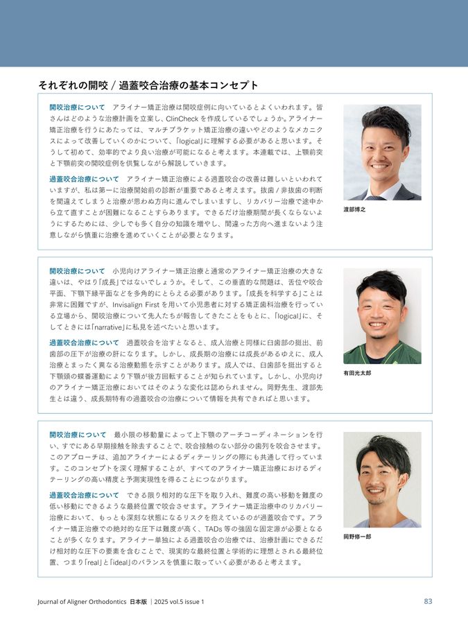 JAO［Journal of Aligner Orthodontics］日本版 2025年No.1